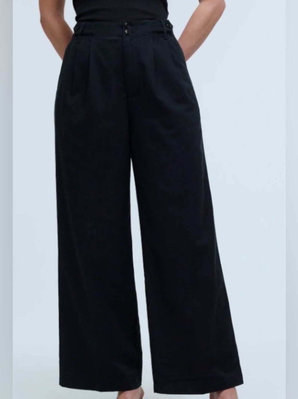 MADEWELL Black Harlow Wide Leg High Rise Pants Size 0